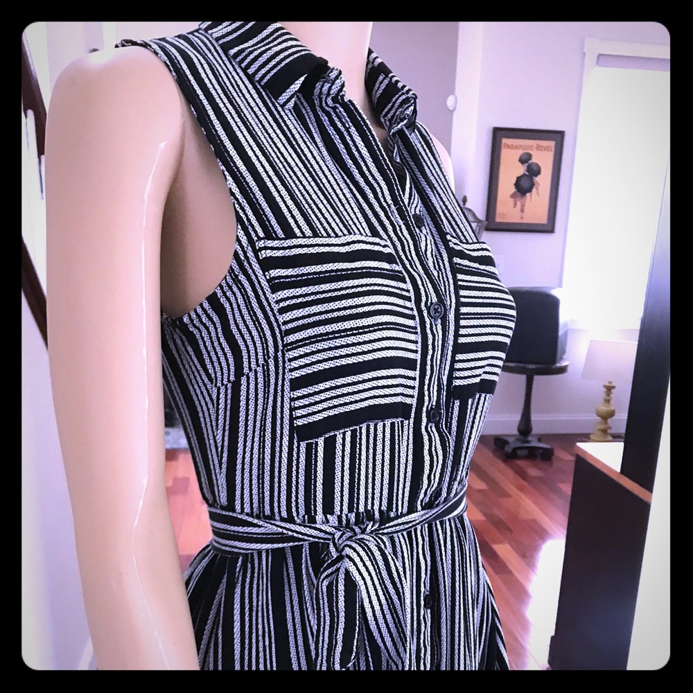 Vintage Collared Black and White Sundress